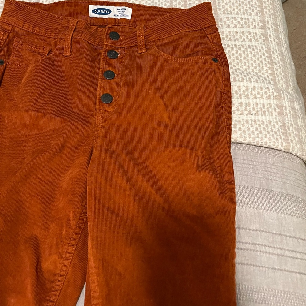 Burnt Orange Corduroy Skinny Jeans